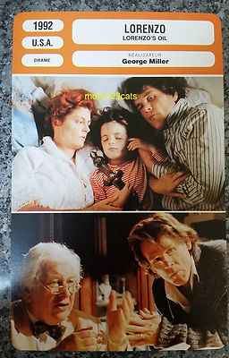 US Drama Lorenzo's Oil Nick Nolte Susan Sarandon French Film Trade Card