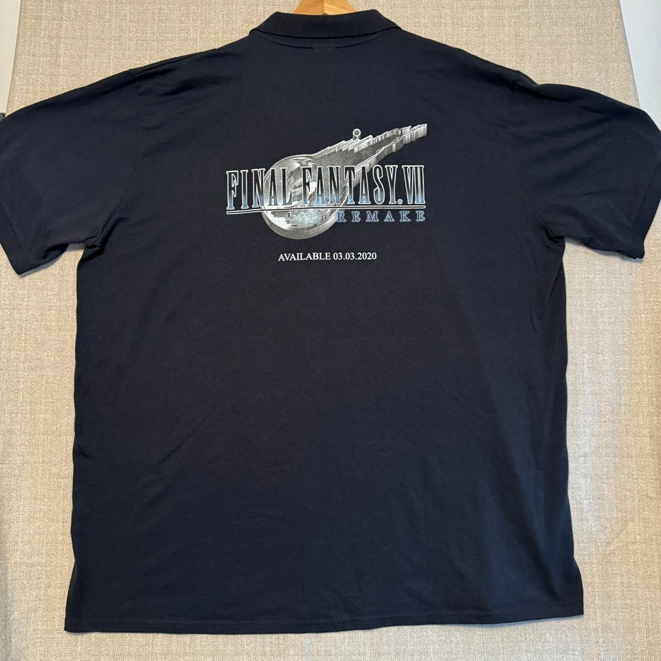 Final Fantasy VII 7 Game Remake Promo Polo Shirt 4XL Black Playstation - Image 2 of 4