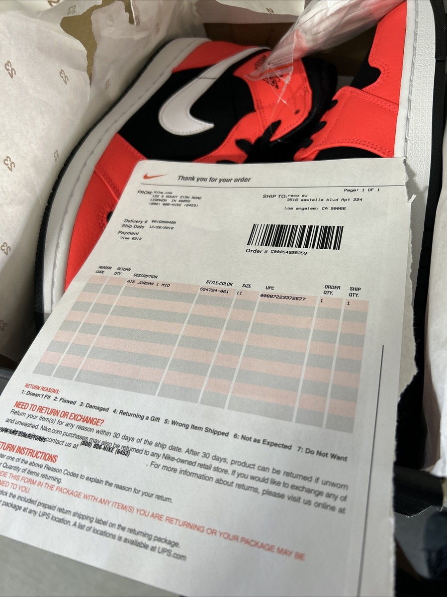 Nike Jordan 1 Mid Infrared 23 / Black Sz 11 554724-061 | eBay