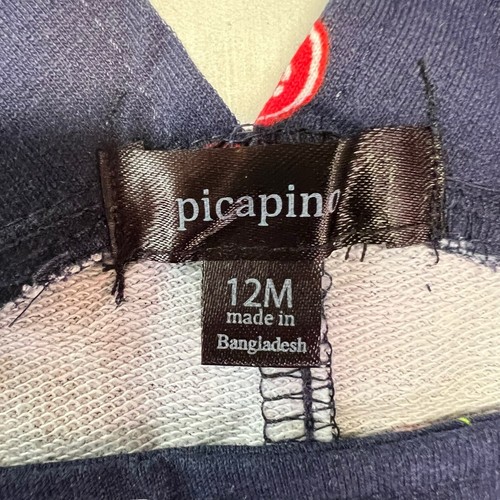 Picapino Infant Size 12 Months Navy Cherry One Piece Short All Sweet As A Cherry - Picture 3 of 10