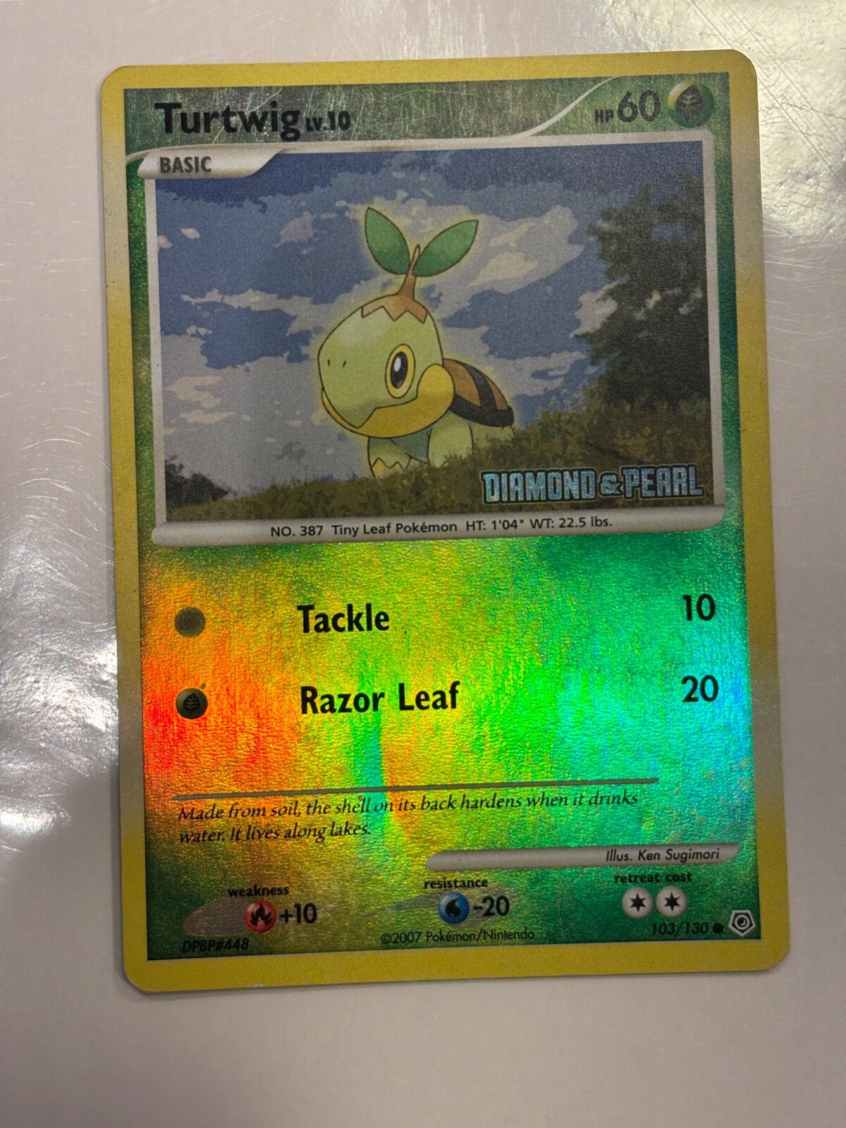 Turtwig 103/130 Diamond & Pearl Stamped Reverse Holo MP Pokemon Card