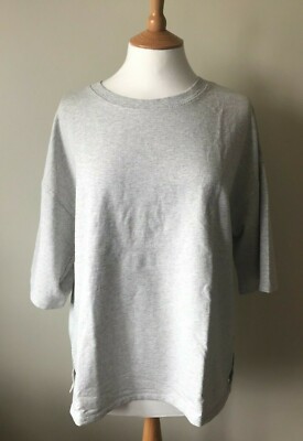 Hush Olive Oversized Sweat Tee Tshirt Top S L XL Bio Baumwollmix Grau