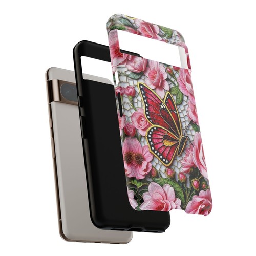 Rose Tough Case Butterfly Mosaic Pink iphone 16 15 14 13 S25 S24 S23 S22 - 第 138/240 張圖片