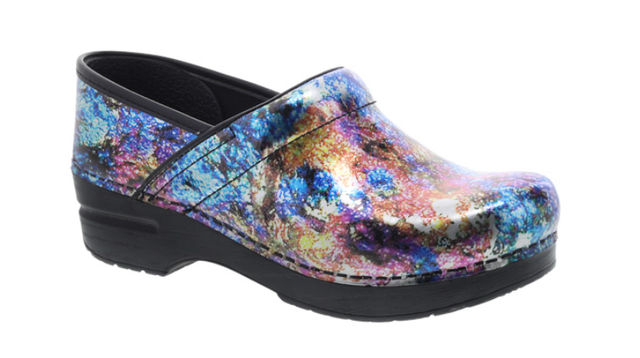 dansko watercolor clogs