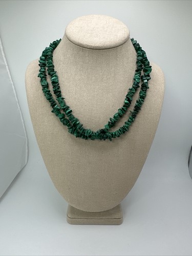 Mine Finds By Jay King Two Strand Malachite Chip 925 Necklace 18-21” - Picture 7 of 7