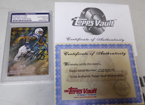 Keenan Allen Signed 2014 Topps Valor Vault Blank Back 1/1 Card PSA/DNA Autograph - Picture 2 of 12