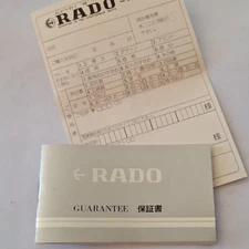 Rado Guarantee  booklet Diastar 133.9662-2