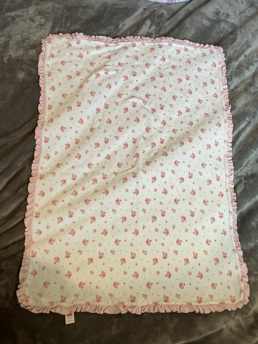 EUC Carters Leopard Cheetah Print Pink Flowers Floral Baby Blanket
