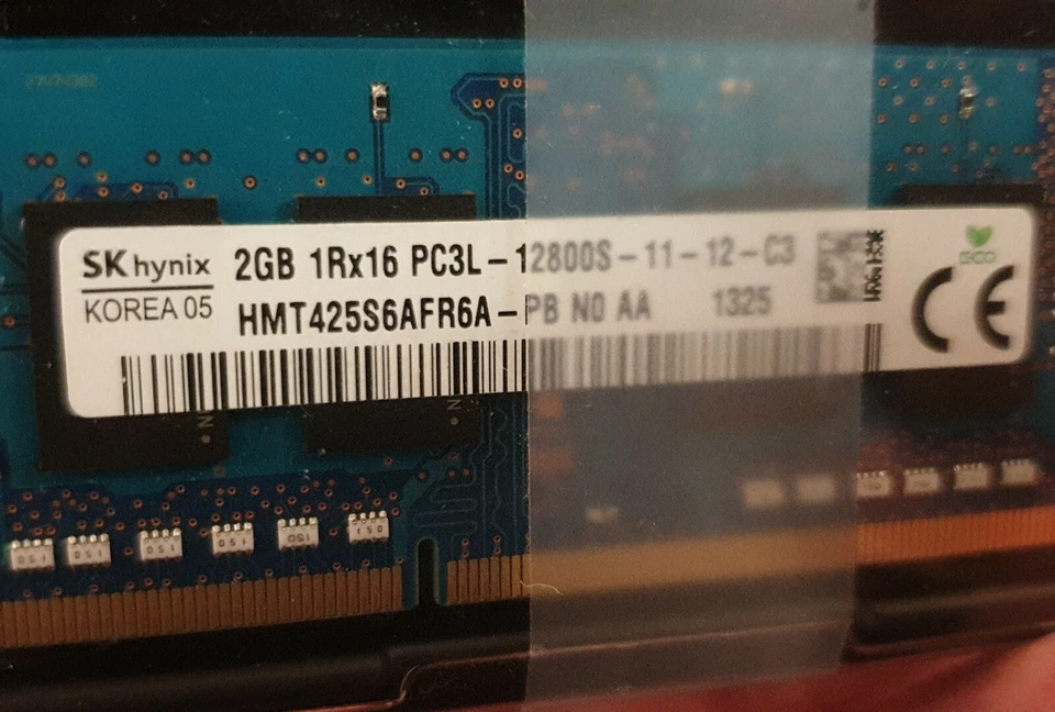 Hynix 2GB DDR3 Laptop RAM Memory - 1Rx16 PC3L 2GB  DDR3-1600 SODIMM PC3L-12800S  - Image 3 of 3