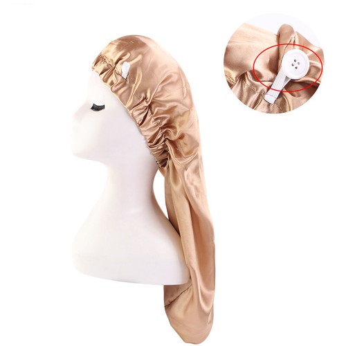 Women Lady Satin Turban Long Sock Night Sleep Cap Hair Care Bonnet Headwrap Hat - Picture 29 of 51