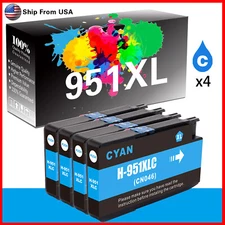 4PK 951 XL 951XL Toner Cartridge Cyan for Officejet Pro 8100 8110 8600 Printer