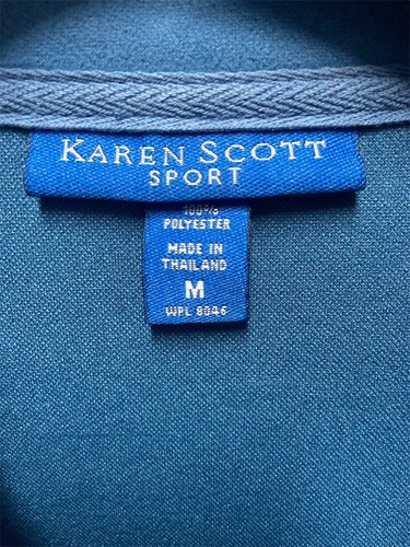 Karen Scott Sportjacke blau Wildleder/Fleece Reißverschluss - Bild 3 von 4
