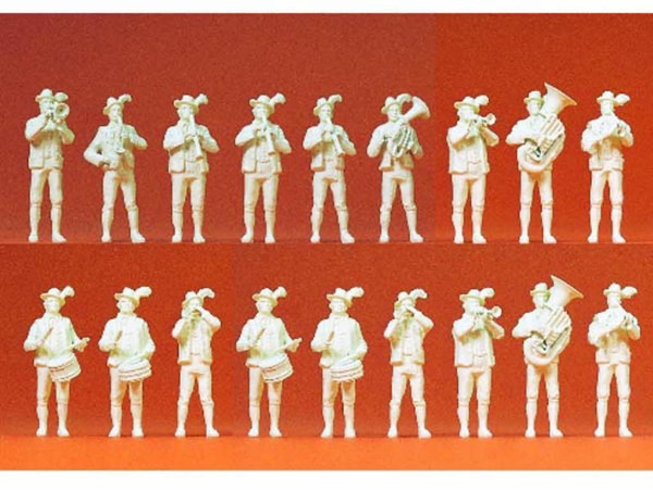 Preiser 16353 Bayrische Volksmusik 18 Figuren Unbemalt Kapelle Orchester H0 Neu-image
