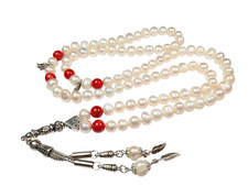Decorative 99 Pearl with Colour Dyed Coral Tasbih Beads Gift 440
