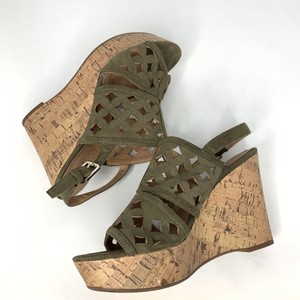 olive green wedges shoes