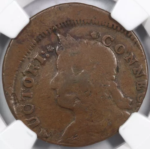 1787 M.33.2-Z.5 Draped Bust Left Connecticut Struck 10% Off Center NGC VG 8