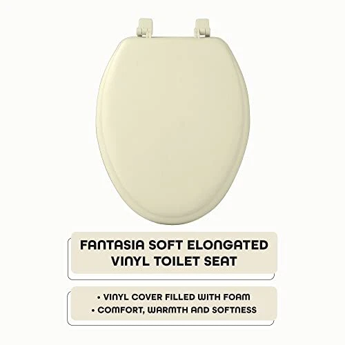 Soft Elongated Vinyl Toilet Seat Bone 19 Inch Soft Vinyl Cover