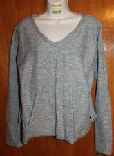 O'NEILL Ladies' Small SWEATSHIRT gray w/ deconstructed edges EUC
