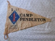WWII / MODERN USMC 1 ST MARINE DIVISION CAMP PENDLETON   BARRACK BAR WALL FLAG