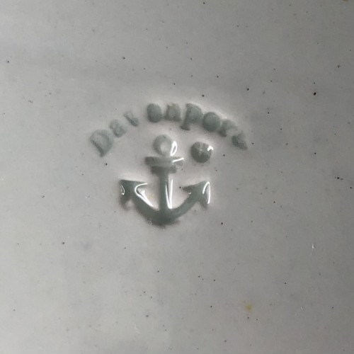Davenport China Gothic Ruins Plate Antique Pearlware Blue White Fisherman c1810 - Picture 2 of 9