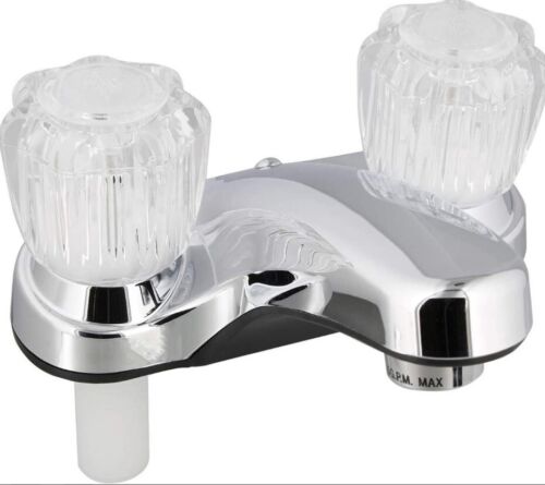 Grifo de lavadero Empire Faucets para casa/casa rodante móvil - 4 pulgadas cromado, con cristal - Imagen 2 de 5