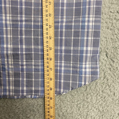 Todd Snyder NYC Shirt Mens 15.5 34/35 Blue White Plaid Button Up 2 Play Cotton - Picture 7 of 10