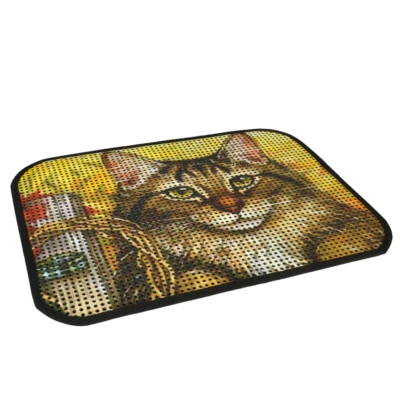 PETSHOPAMERICA Cat Litter Mat – Double Layer Foldable, Waterproof, 23"x17" – Trap & Collect