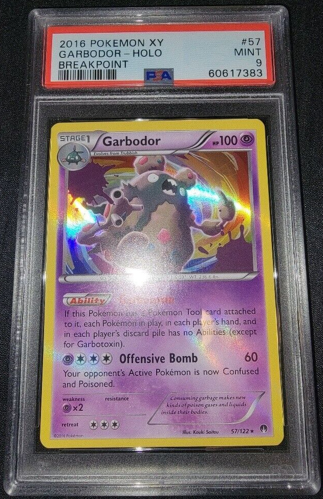 Holo Foil Garbodor # 57/122 XY Breakpoint Set Pokemon Trading Cards PSA 9 MINT