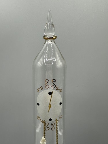 Grandfather Clock Decor With Cat & Mouse Art Blown Glass DAMAGED SEE PHOTOS - Picture 2 of 5