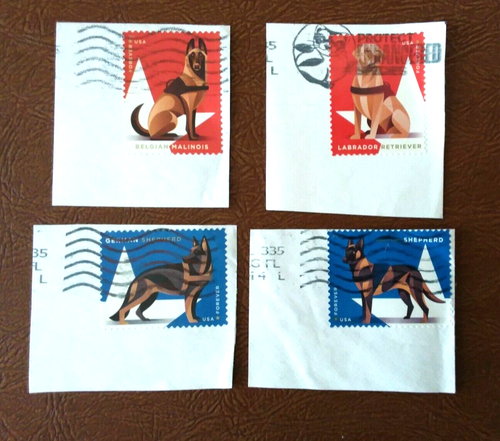 2019 Stamps: One Full Set of 4 Military Dogs SC#54xx, plus 3 Bonus Stamps - Picture 2 of 9