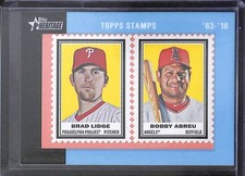 2011 Topps Heritage Stamps Brad Lidge and Bobby Abreu No 42 of 62