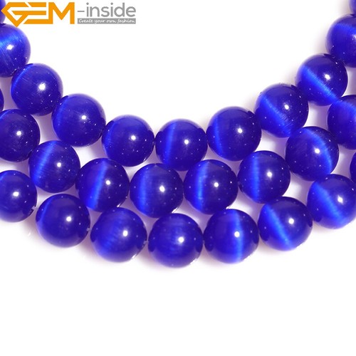 Cat's Eye Glass Lab Created Round Smooth Beads For Jewelry Making Strand 14"10mm - Picture 53 of 67
