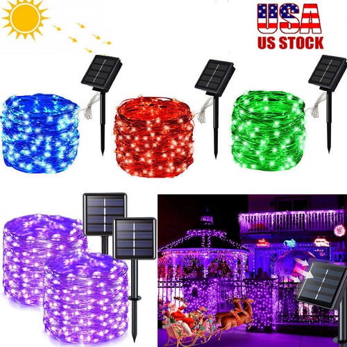 Solar String Lights LED Lights Waterproof Copper Wire Fairy Outdoor Garden Party - Picture 3 of 47