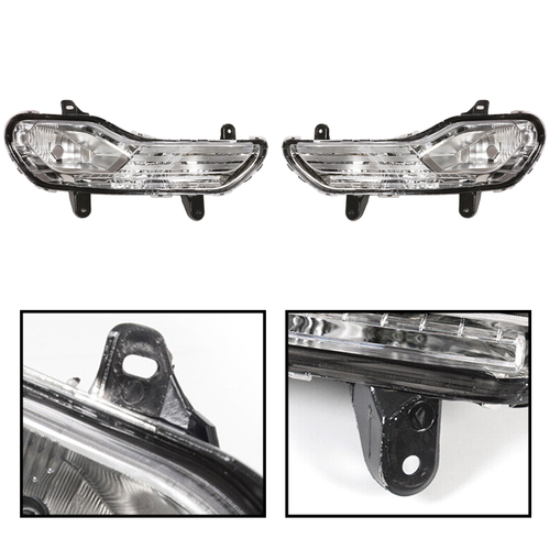 Pair Front Bumper Fog Lights Lamps Passenger & Driver Side For 13-16 Ford Escape - Picture 3 of 17
