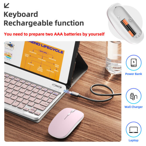 Wireless Bluetooth Keyboard+Mouse Combo Set For iPad iMac Android Phone Tablet - Picture 47 of 49