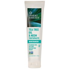 Desert Essence Tea Tree Oil Neem Toothpaste - Fluoride-Free, Gluten-Free,...