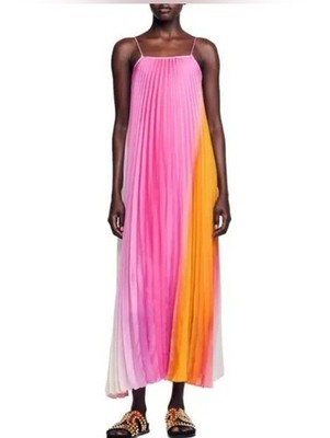 Sandro Sunny Pleated Midi Dress