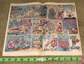 Vintage Turbo Grafx 16 Bonk's Adventure Video Game Comic Book Style Print Ad Art