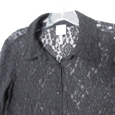 Bobi Top Small Black Lace Sheer Whimsigoth Y2K Grunge Edgy Dark Academia Boho