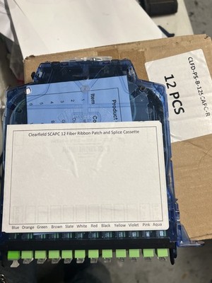 *NIB* 12- Pack CLEARFIELD OEM SCAPC 12 Fiber Ribbon Patch And Splice Cassettes.