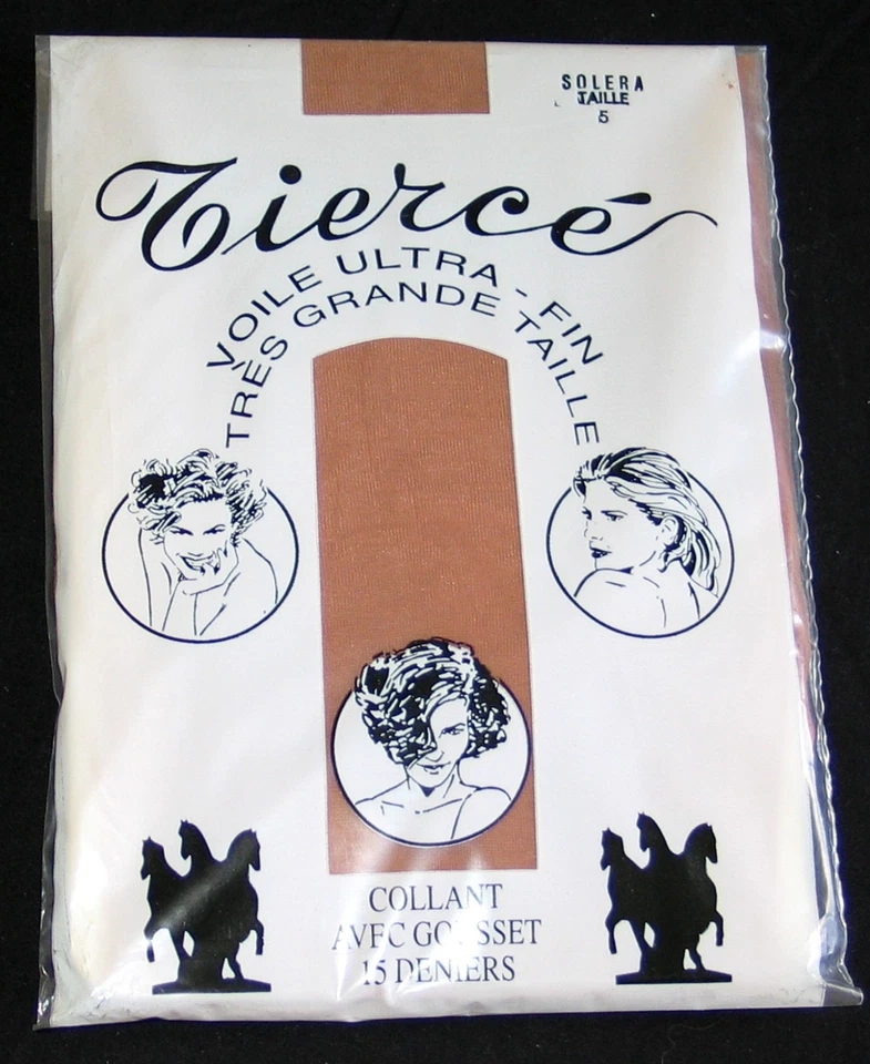 COLLANT VINTAGE TIERCE T 5 SOLERA NYLON VOILE ULTRA FIN 15D TRES GRANDE TAILLE - Photo 4/4