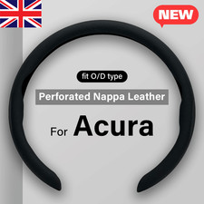 For Acura Steering Wheel Cover Perforated Nappa Leather Non-Slip Clip on 15 inch