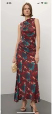 Ulla Johnson Livia Red Abstract Dress Size Medium Designer MSRP $520