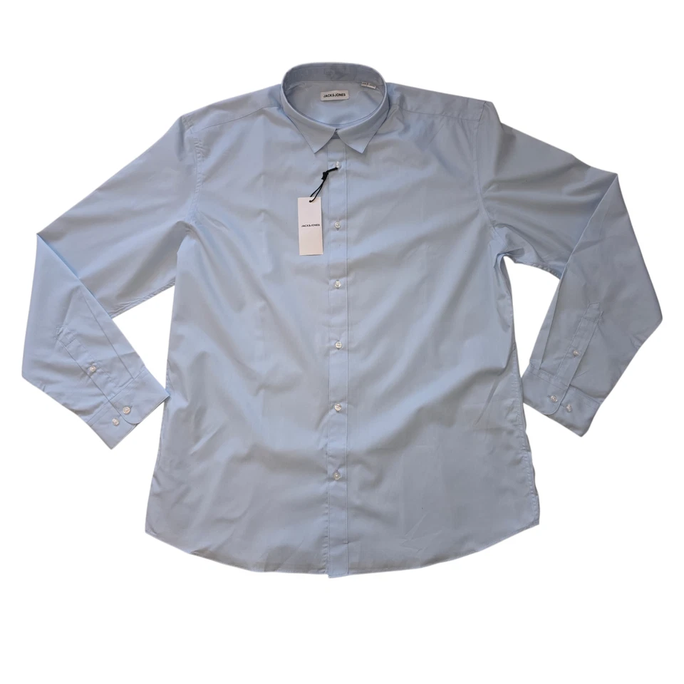 Jack & Jones Herren Hemd Joe Langarm Gr XXL Hellblau LS Plain NEU - Bild 1 von 3