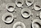 Vintage Ribbed Deco MCM Clear Glass Punch Cups  — Set Of 9 — photo 9