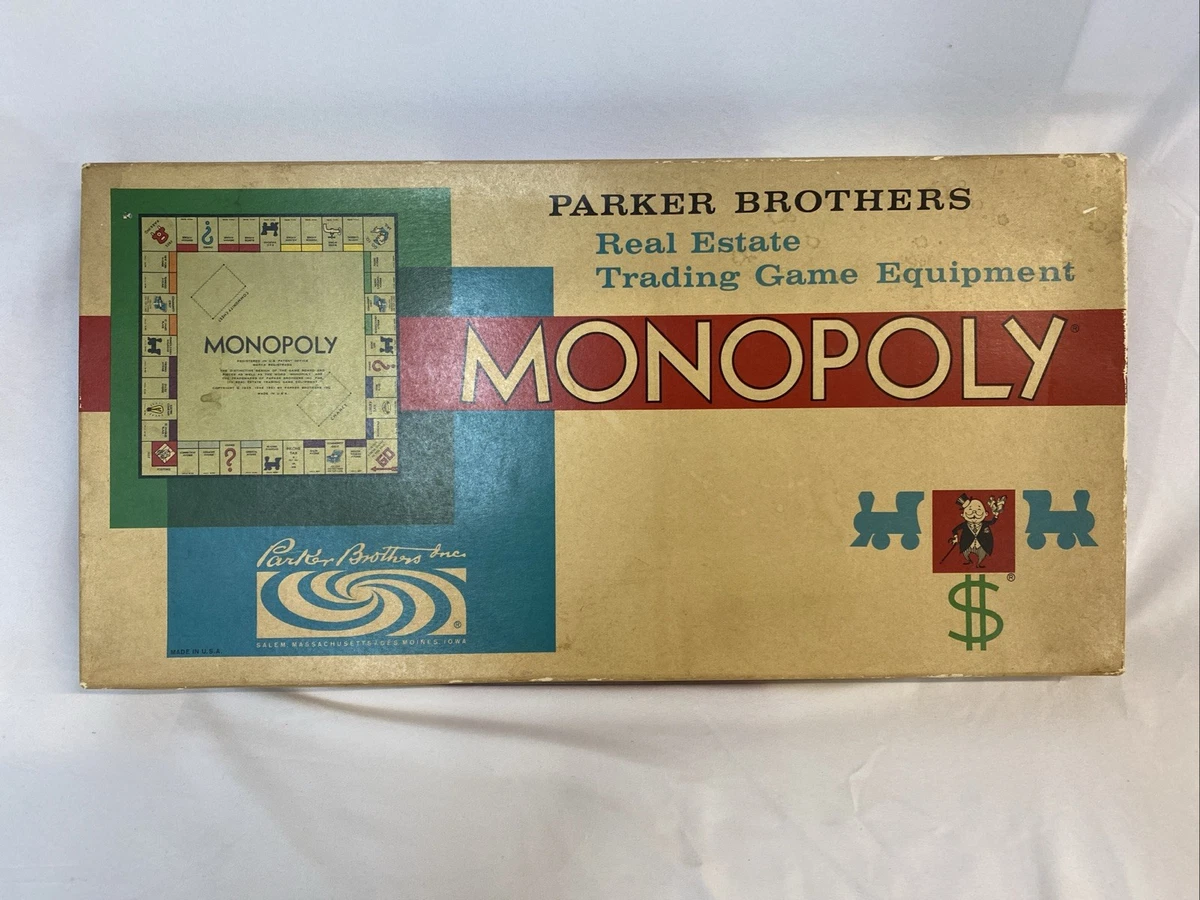 Parker Brothers Monopoly 1961 Contemporary Manufacture Board