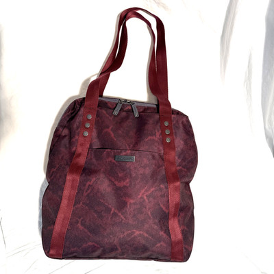Columbia Womens Easy Out Medium Tote Shoulder Bag Red Nylon Zip Closure Logo