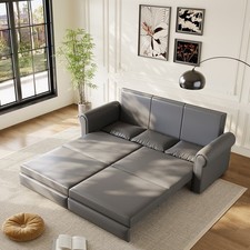 Upholstered Sofa Couch Bed Convertible Sleeper Sofa King Size Pull Out Sofa Bed