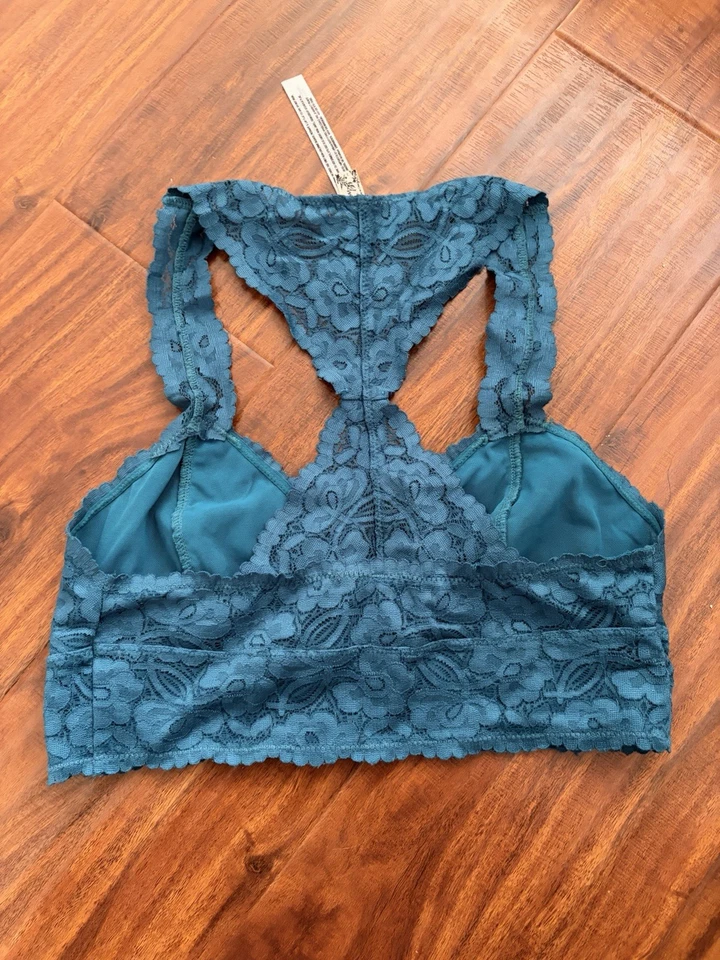 Free People Women's Bralette Size Small Lece Blue - Image 2 of 3