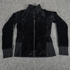 Athleta Cloud Fleece Full Zip Jacket Black Women  s Size Medium